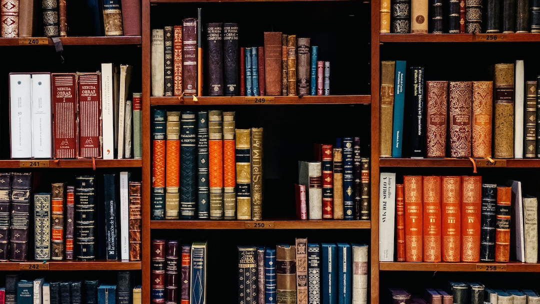 Bookshelves with Classic Books